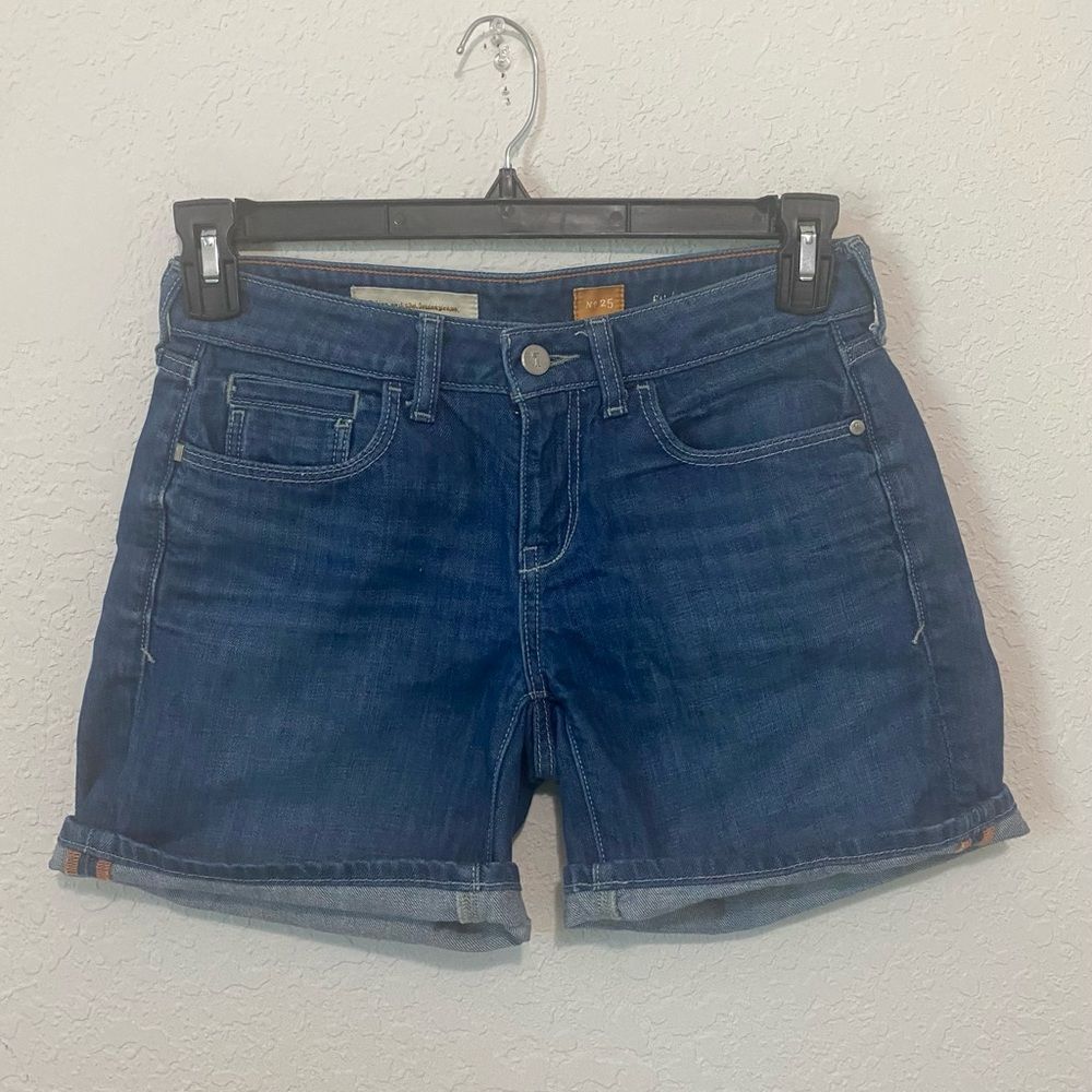 Antropologie Pilcro Denim Mid Rise Jean Blue Shorts Size 29”